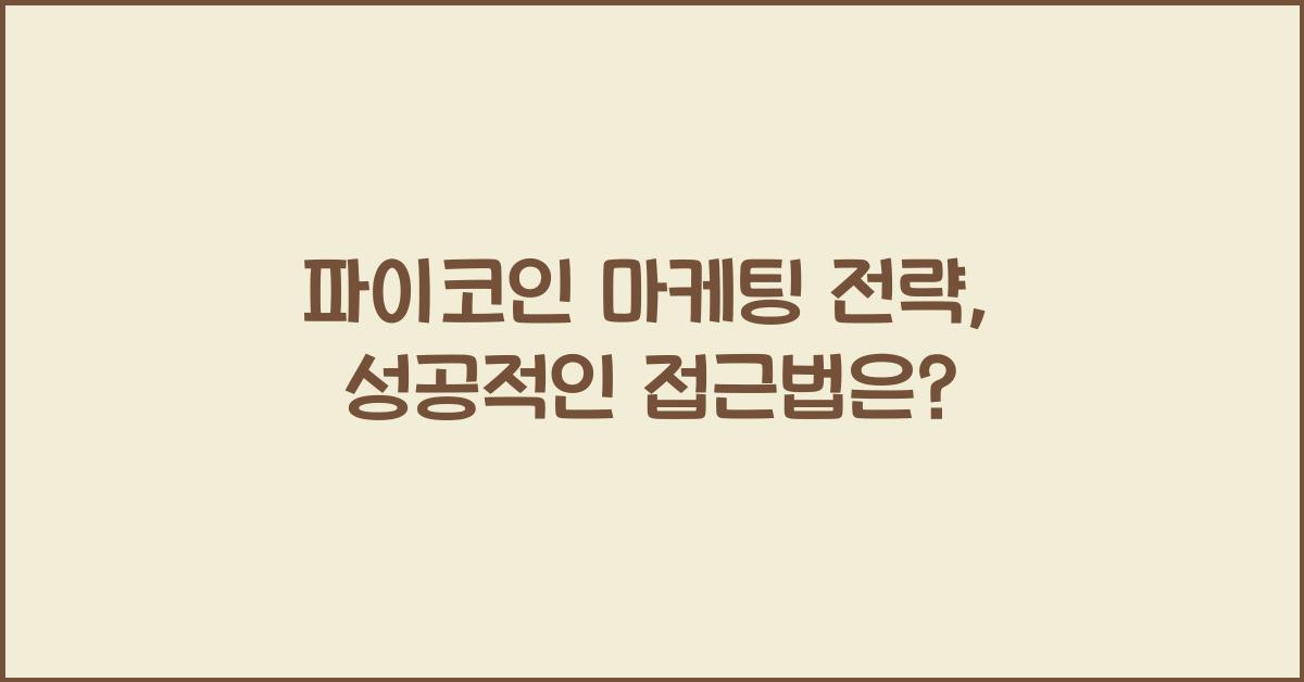 파이코인 마케팅 전략