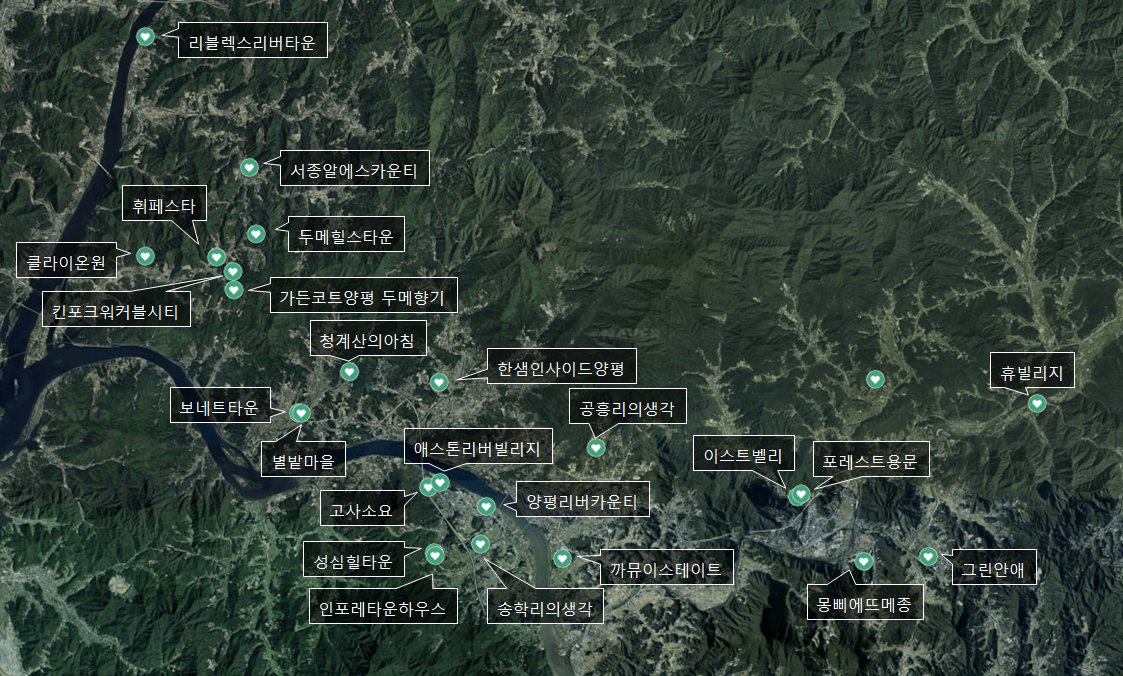 네이버지도에 표시한 타운하우스 위치.