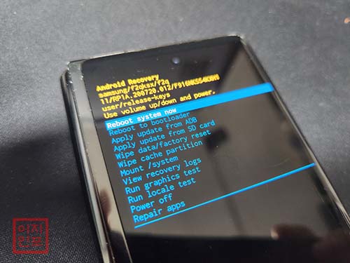 갤럭시 Z폴드2 리커버리 모드에서 공장초기화