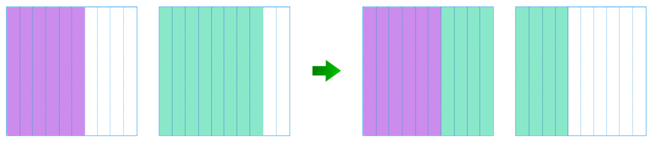소수 한 자리 수의 덧셈을 모눈종이로 나타냄
0.6 + 0.8 의 계산