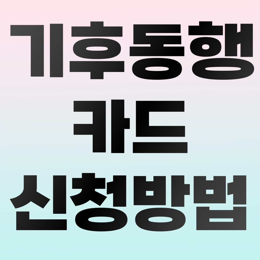 기후동행카드 신청 방법