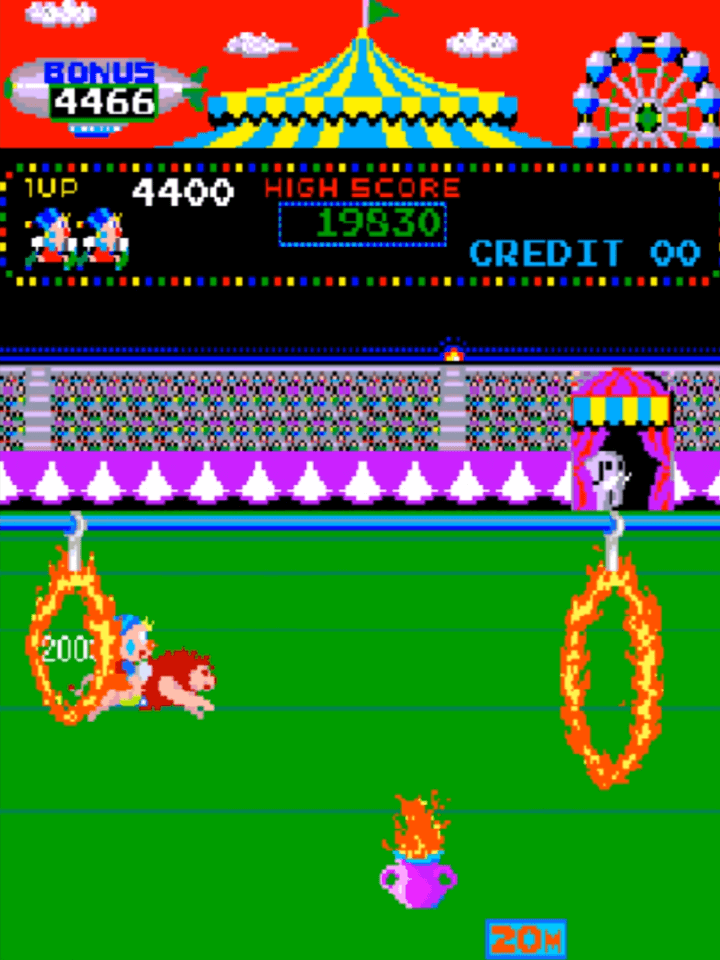 파이어-링을-통과하고-점수를-획득하는-화면