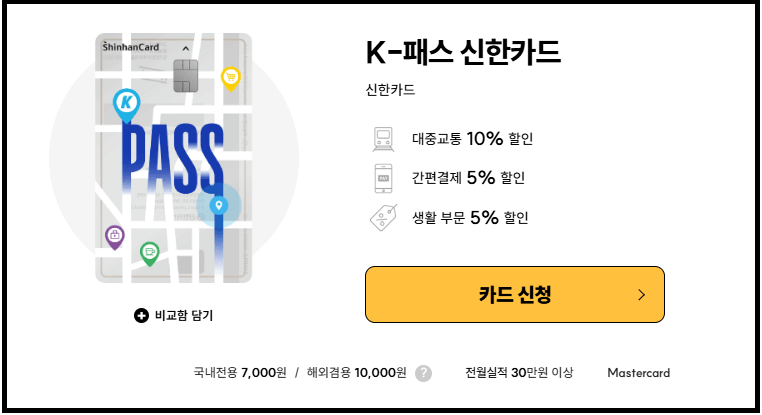 K-패스 신한카드 교통비 할인카드