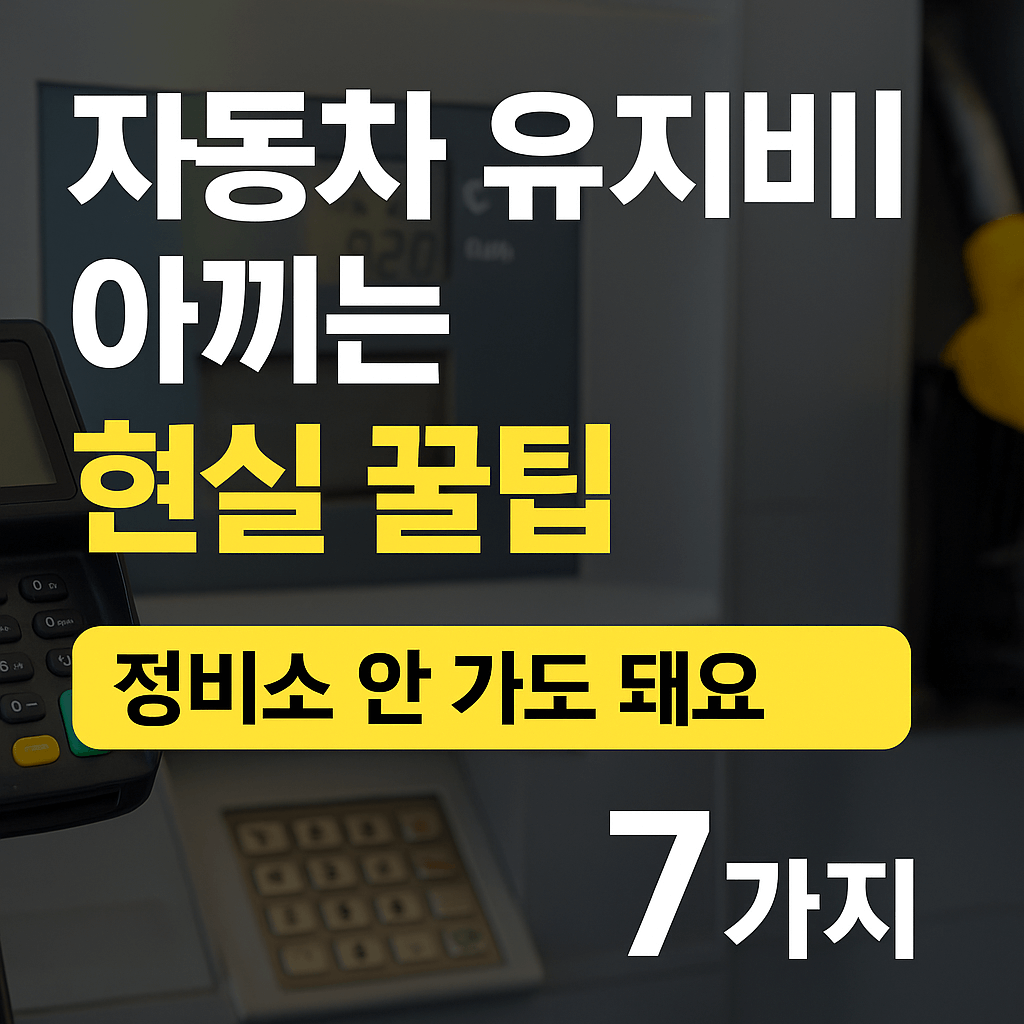 자동차 유지비 아끼는 현실 꿀팁 7가지