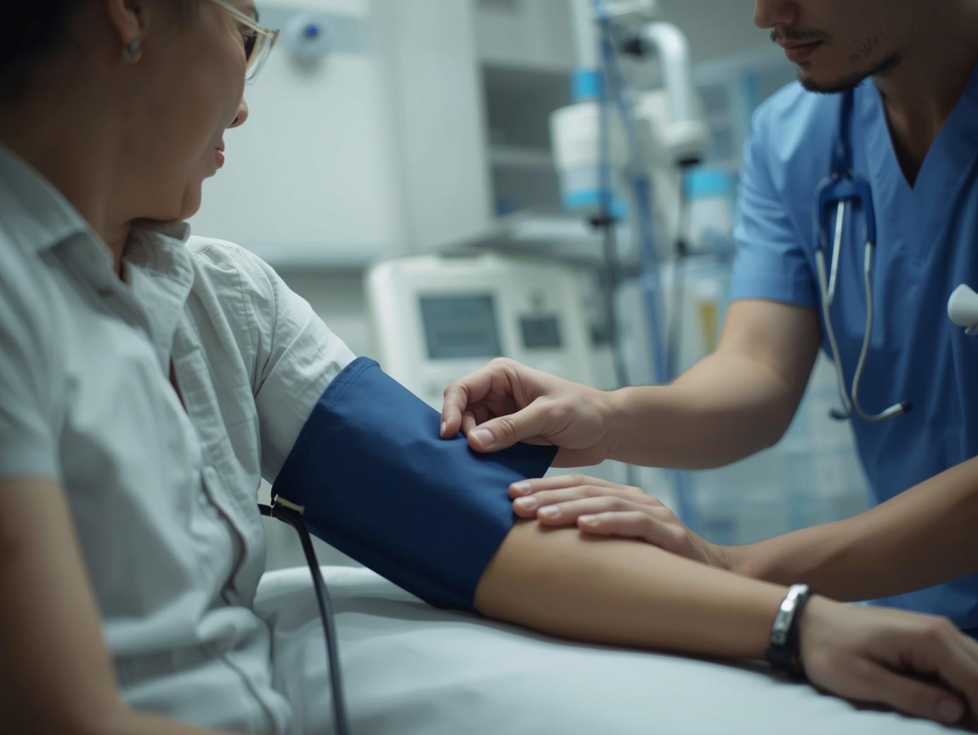 고혈압약 복용을 위해 혈압측정