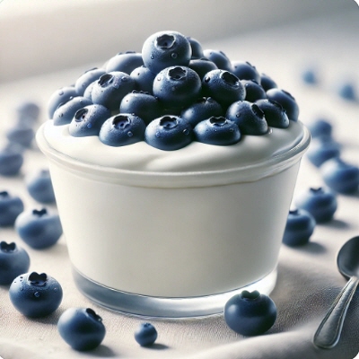 하얀-요거트-위에-올려진-블루베리-사진