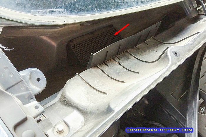 올란도 카울 커버 내부 외기 흡입구