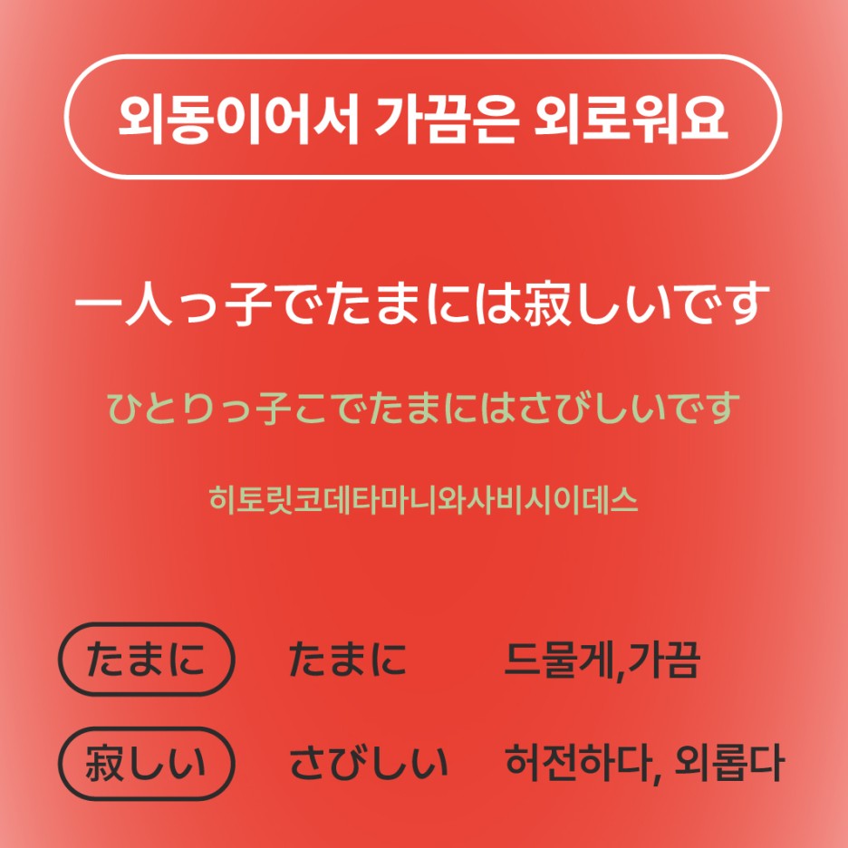외동이어서 가끔은 외로워요