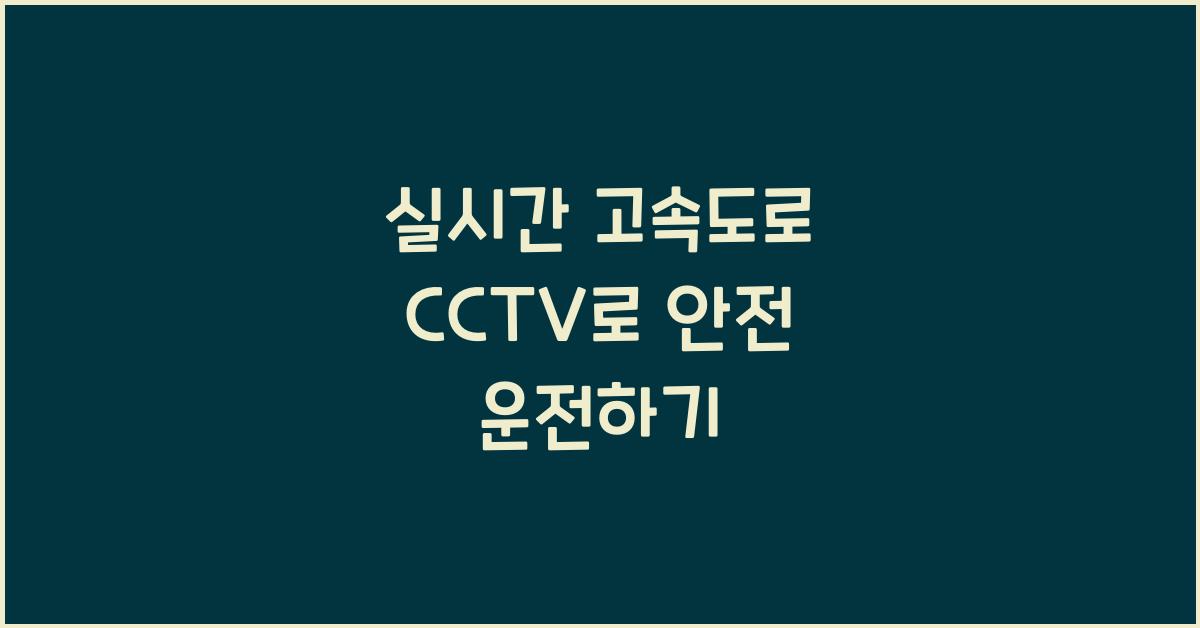 실시간 고속도로 cctv