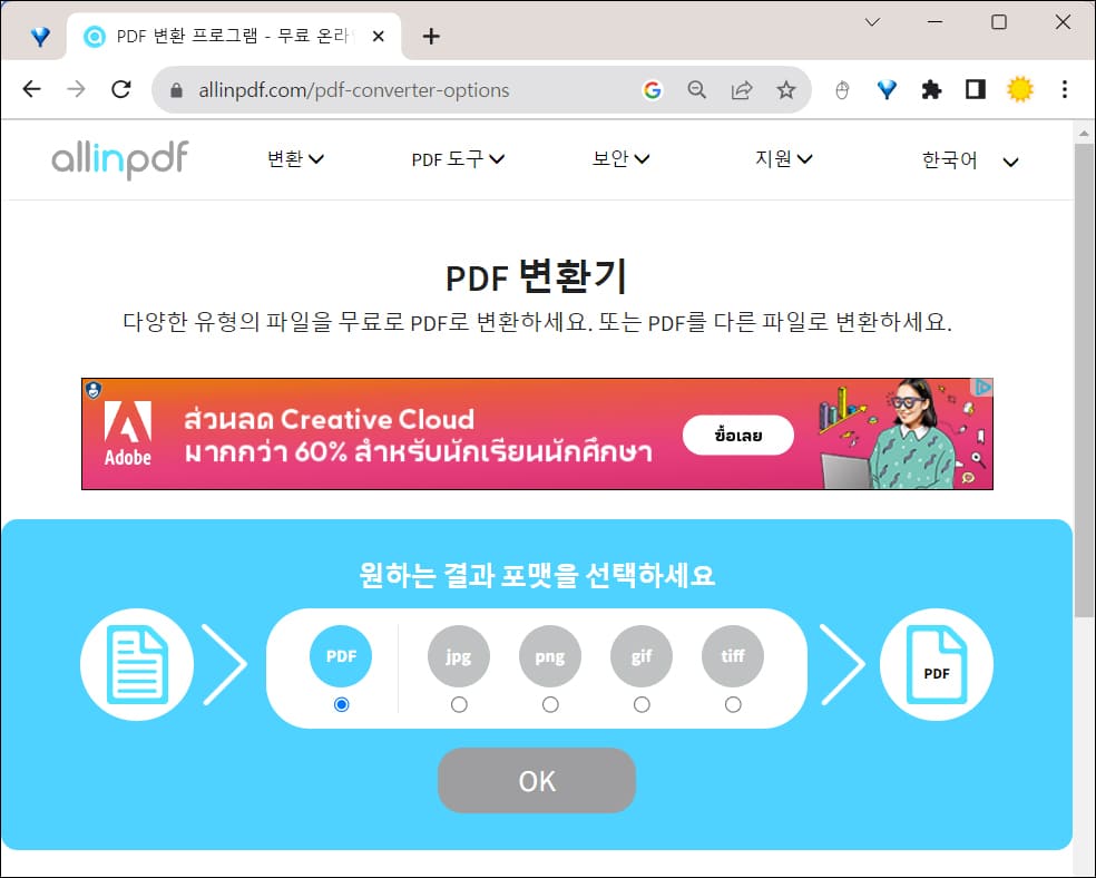 변환 옵션