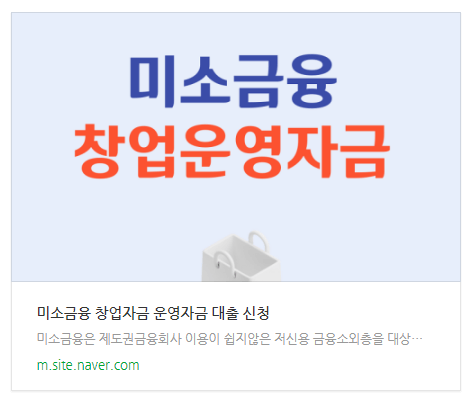 미소금융 창업운영자금