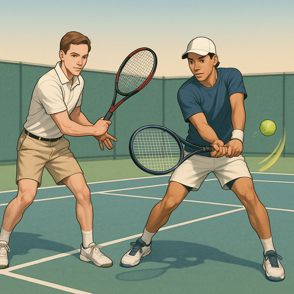 원핸드 백핸드 vs 투핸드 백핸드 관련 사진