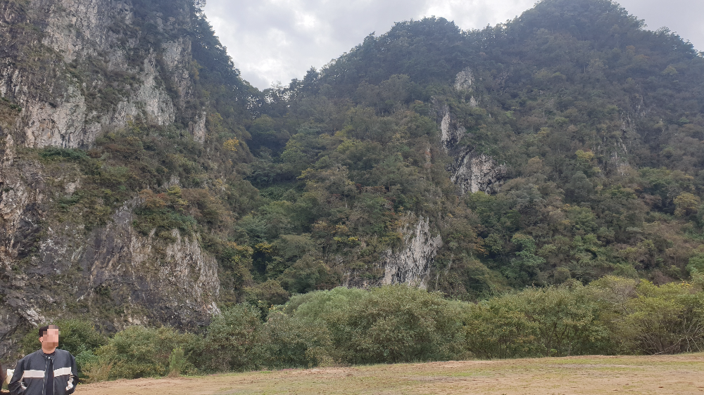 정원 끝에 절벽이 있다.