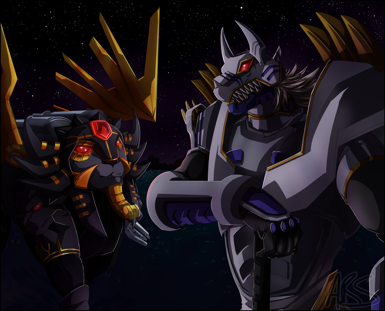 디지몬카드게임 BT18 엘리먼트 석세서 환경 퍼플 하이브리드와 에이션트 가루몬의 조합