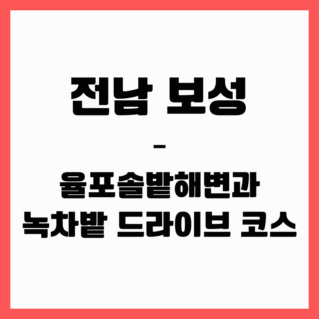 전남 여행 - 보성