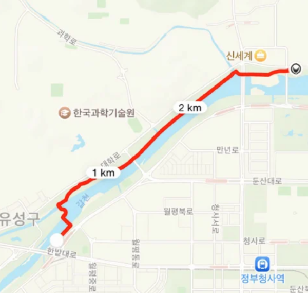 대전 갑천 기온차가 심장 박동과 페이스에 준 영향