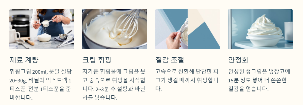 생크림 만드는 과정