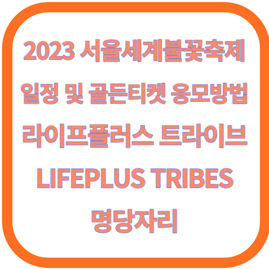 2023 서울세계불꽃축제 일정 및 골든티켓 응모방법(라이프플러스 트라이브, LIFEPLUS TRIBES, 명당자리)