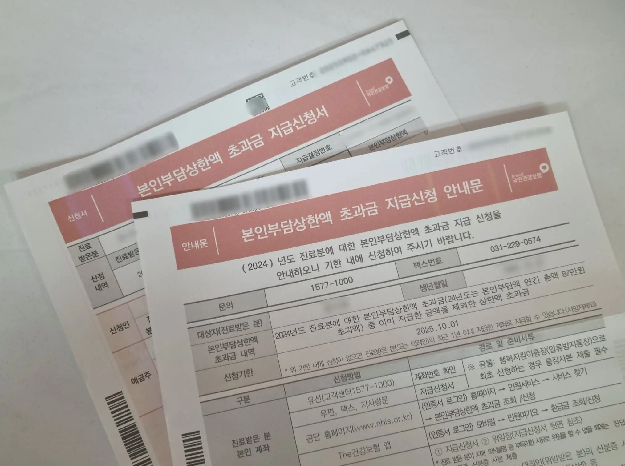 2025 본인부담 상한액 초과금 신청 방법및 신청 후기