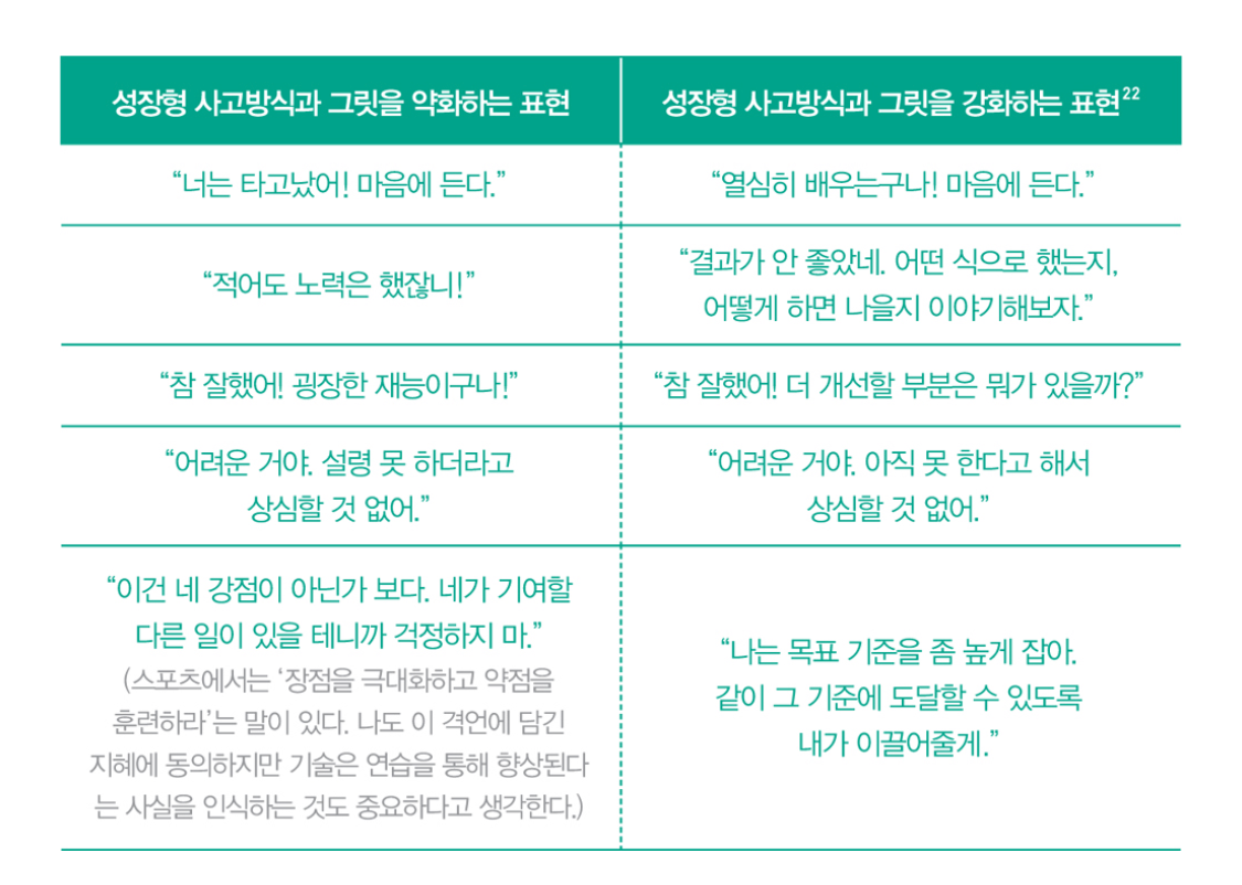 자녀의 그릿을 키워줄 언어 표현(오른쪽)