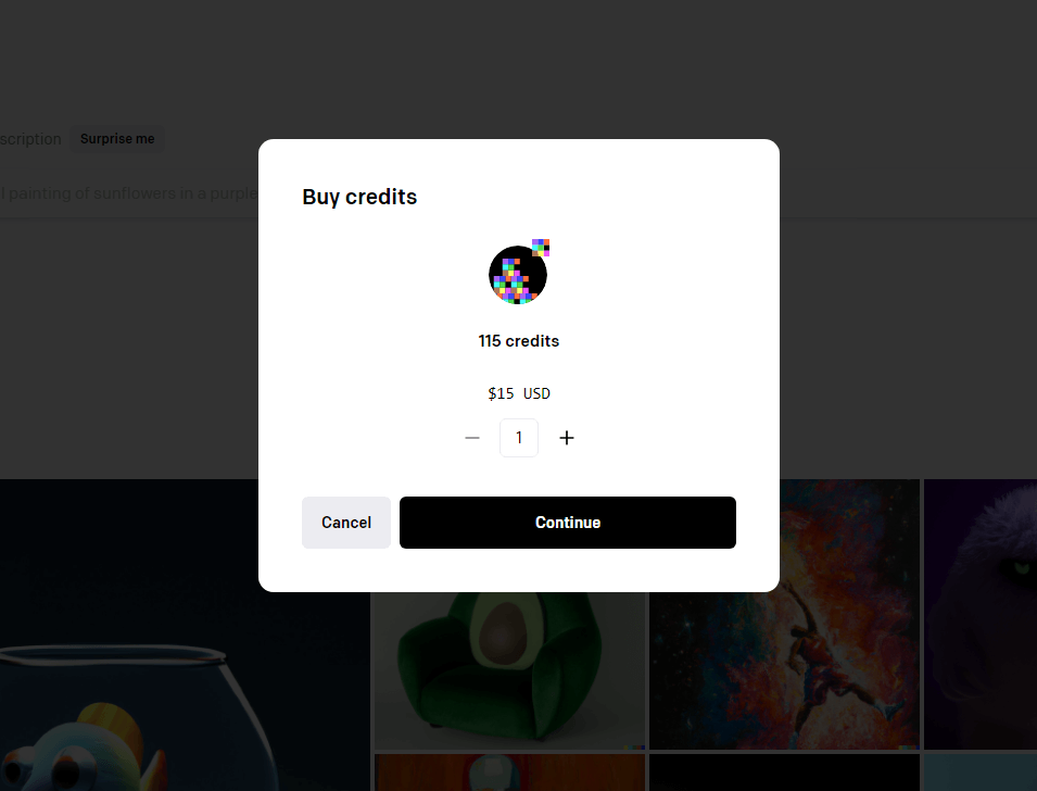 달리 DALL-E 2 가격