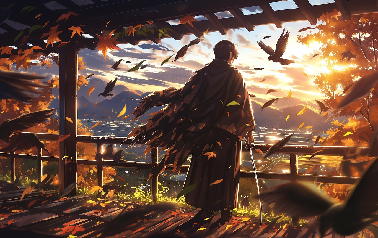 사무라이 뒷모습