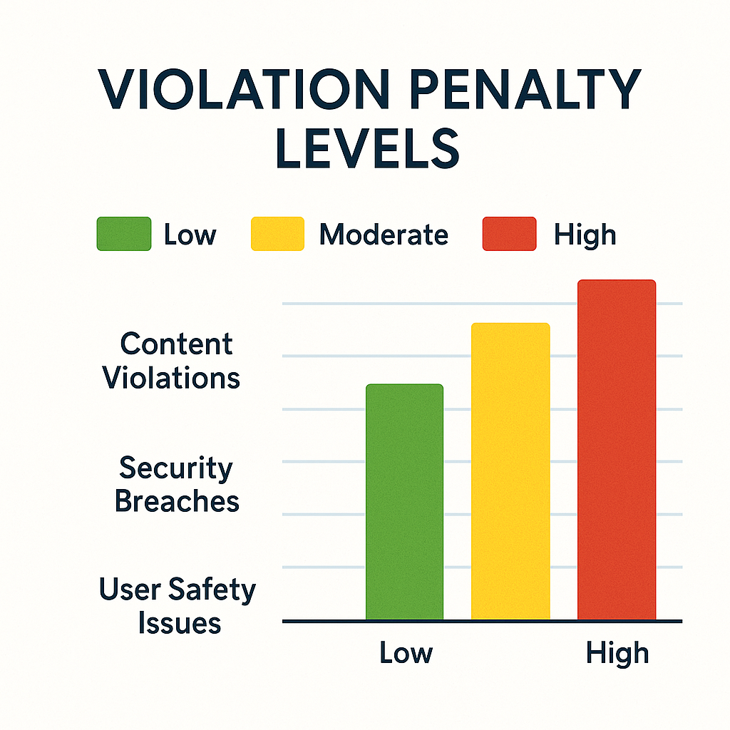 위반 행위별 제재 수준 차트
