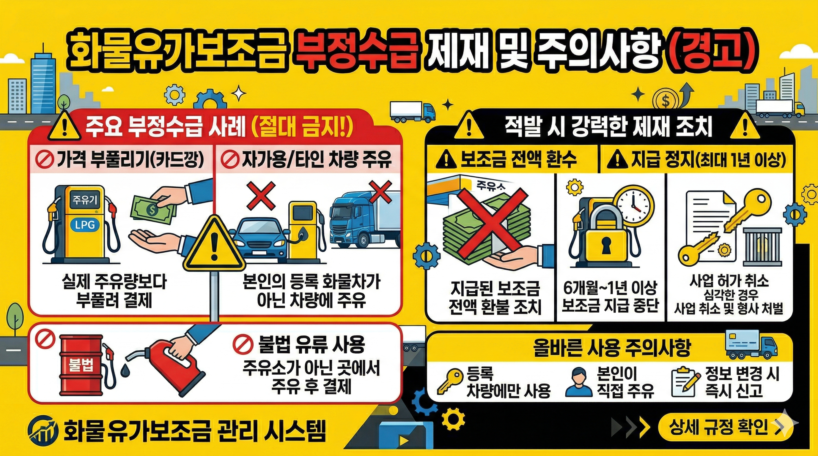 부정수급 제재 및 주의사항