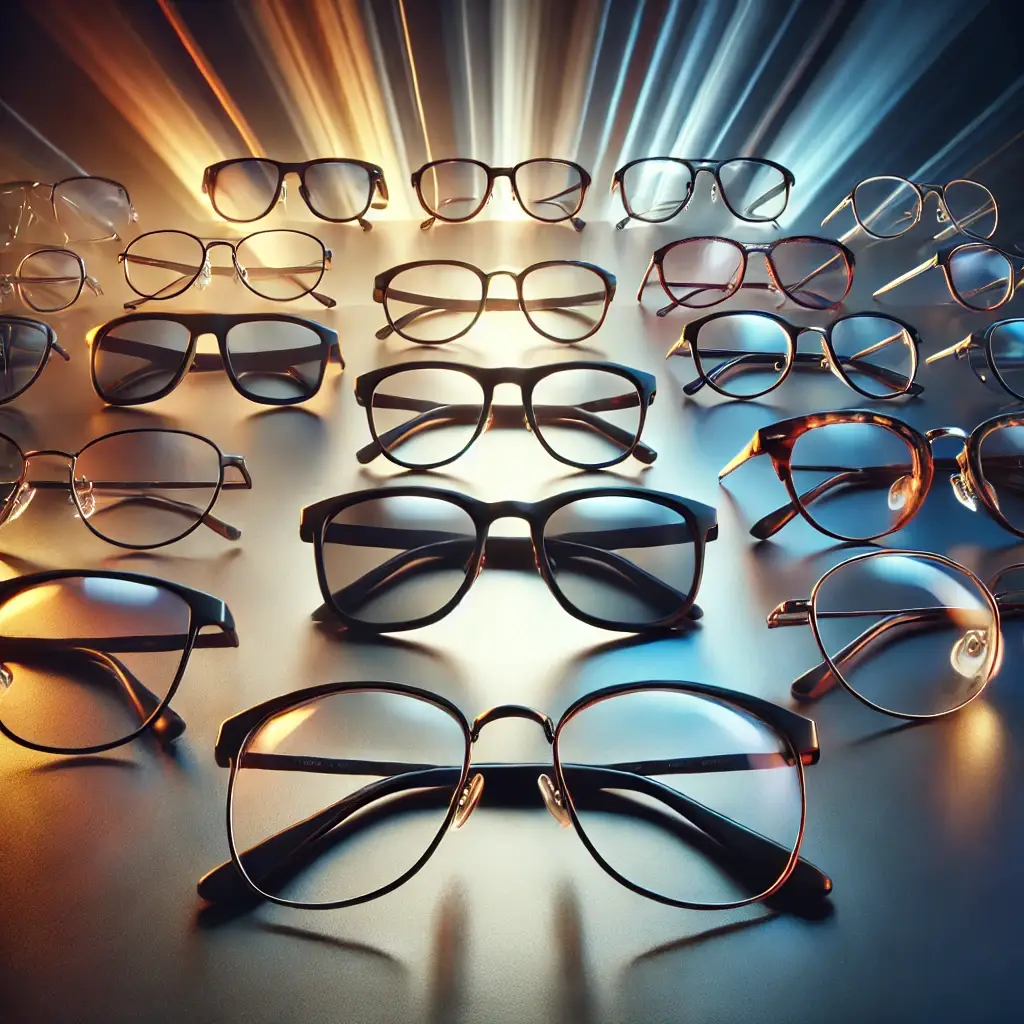 안경들이 저마다 디자인을 뽐내고 있다.