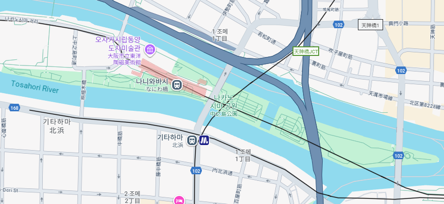 키타하마 카페거리 지도