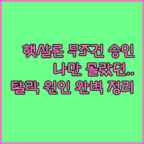 정부지원 햇살론 승인률 극대화 노하우..