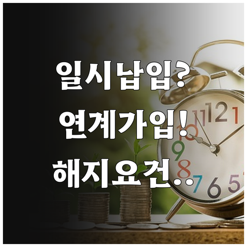 청년도약계좌 일시 납입 및 연계 가입..