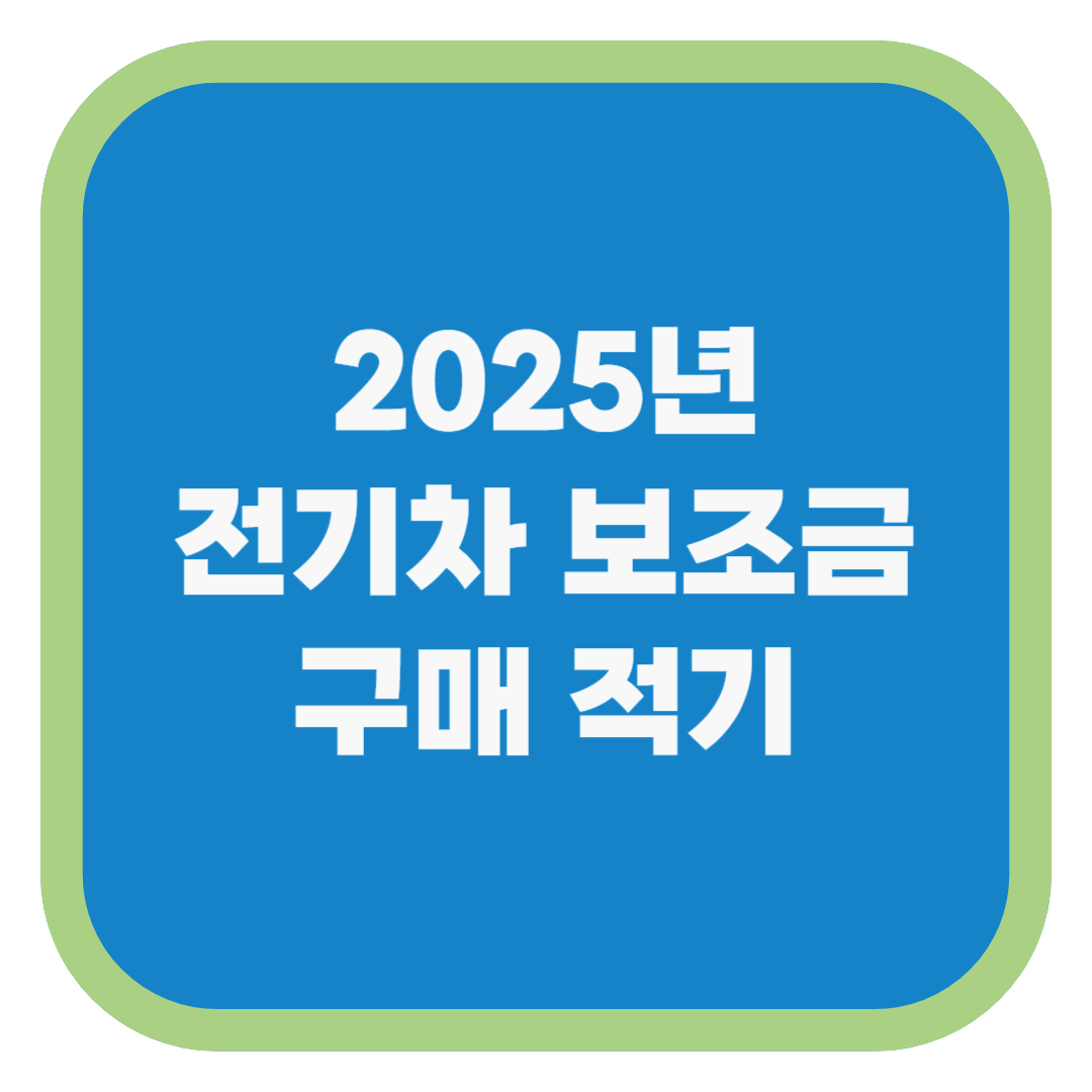 2025년 전기차 보조금 구매 적기