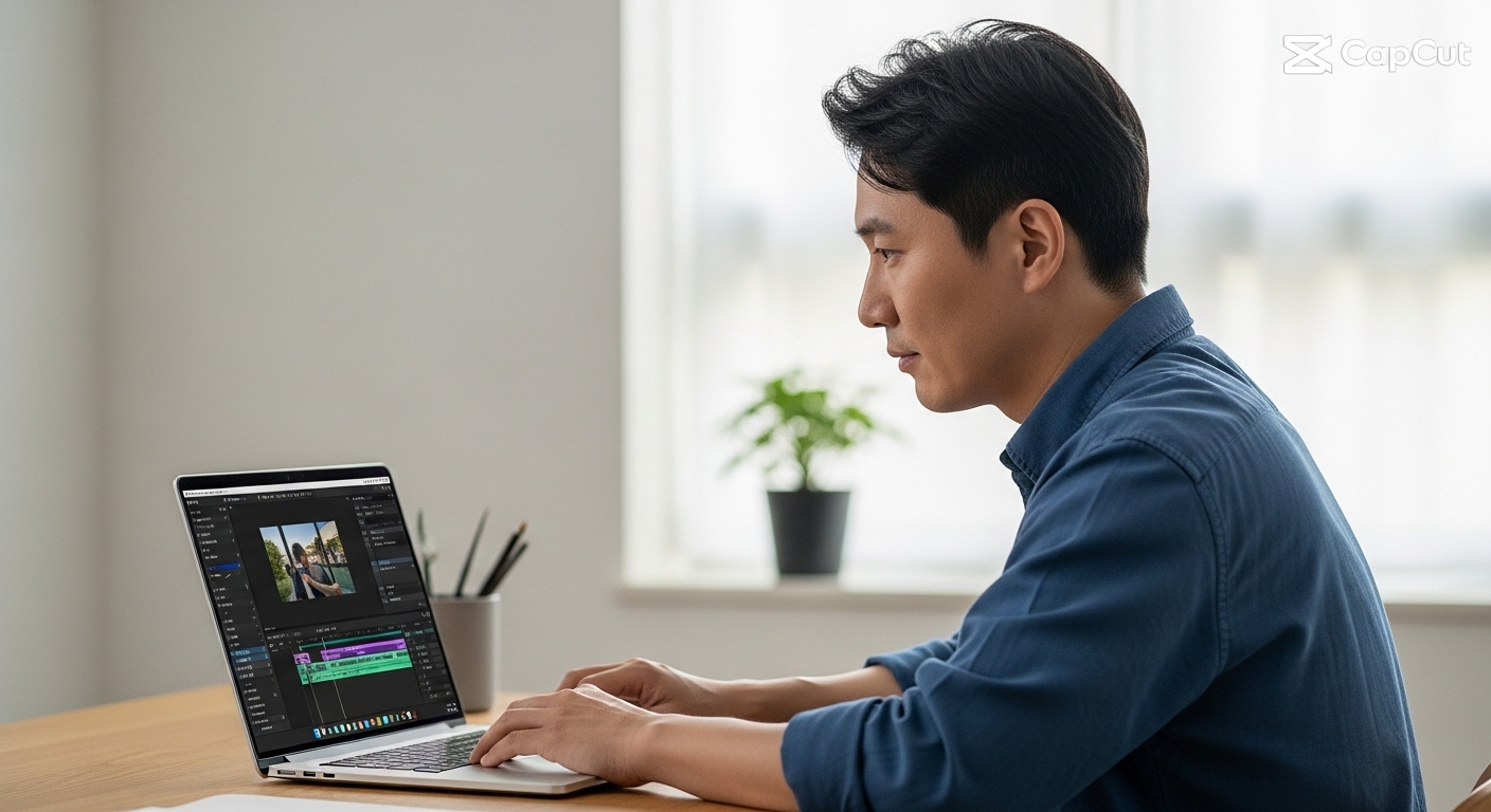 영상 자막 작업 장면