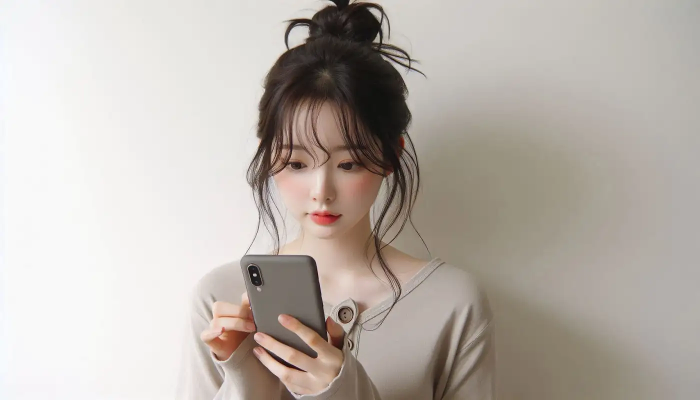 로밍도깨비-이심-사용법을-알아보는-여성의-모습