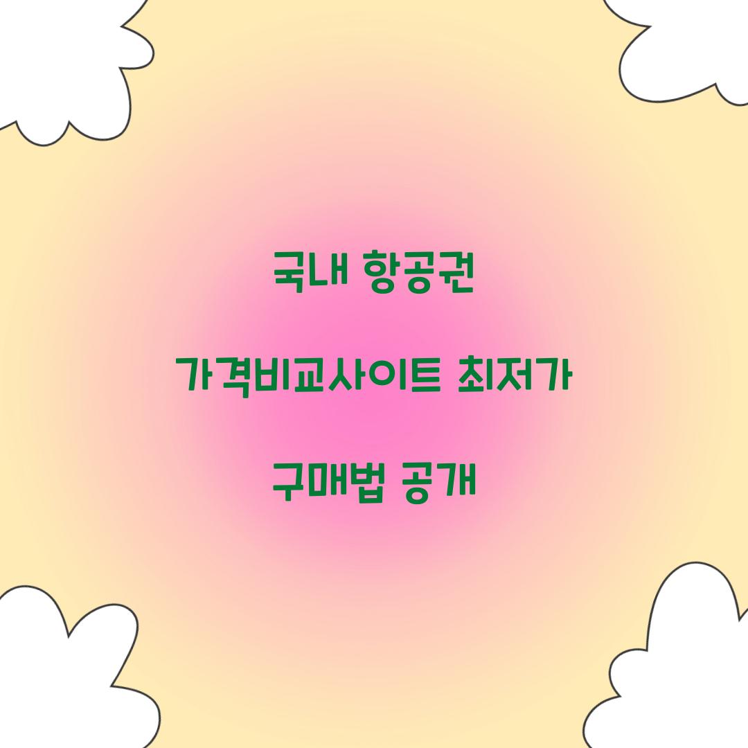 국내 항공권 가격비교사이트