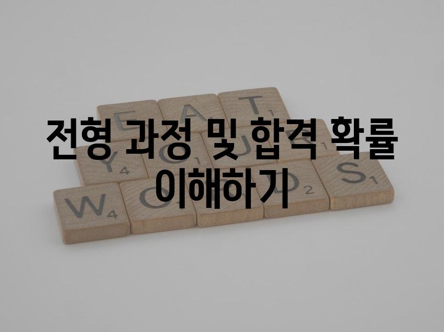 전형 과정 및 합격 확률 이해하기