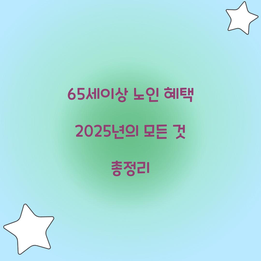 65세이상 노인 혜택