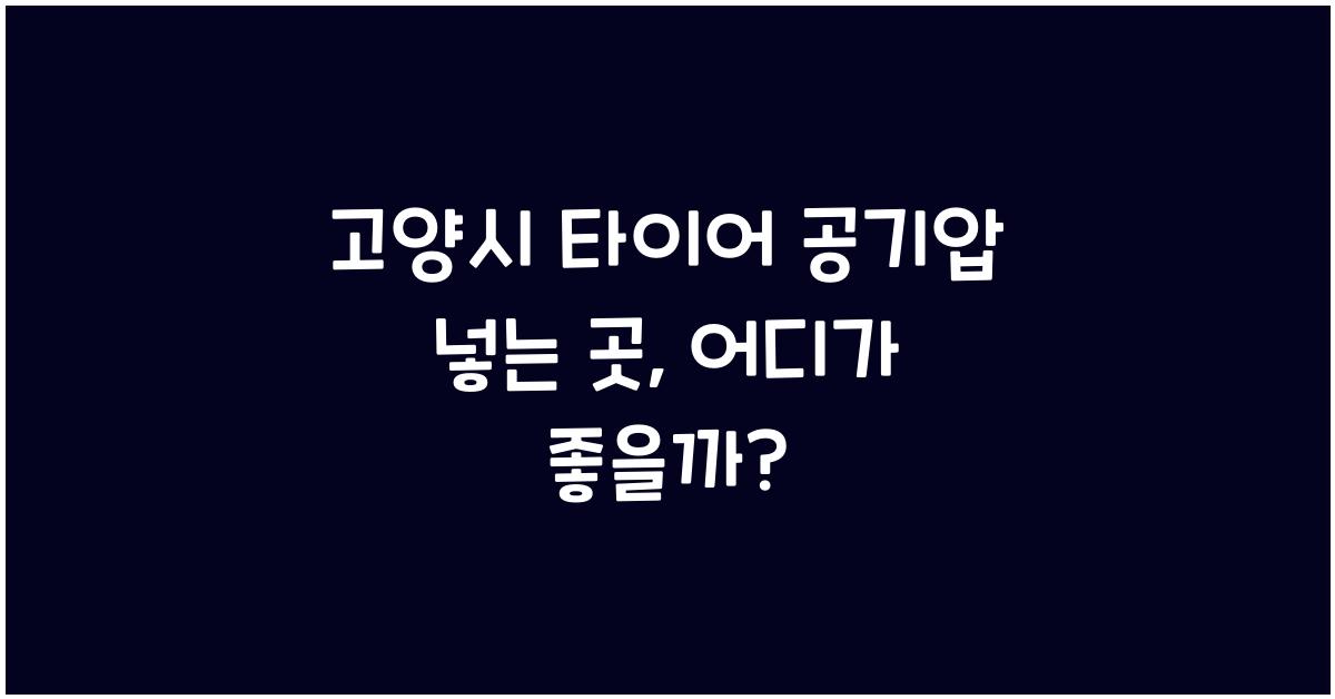 고양시 타이어 공기압 넣는 곳