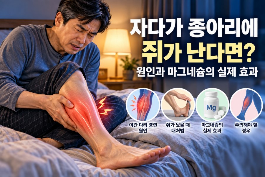 밤중 종아리 경련과 마그네슘 효과