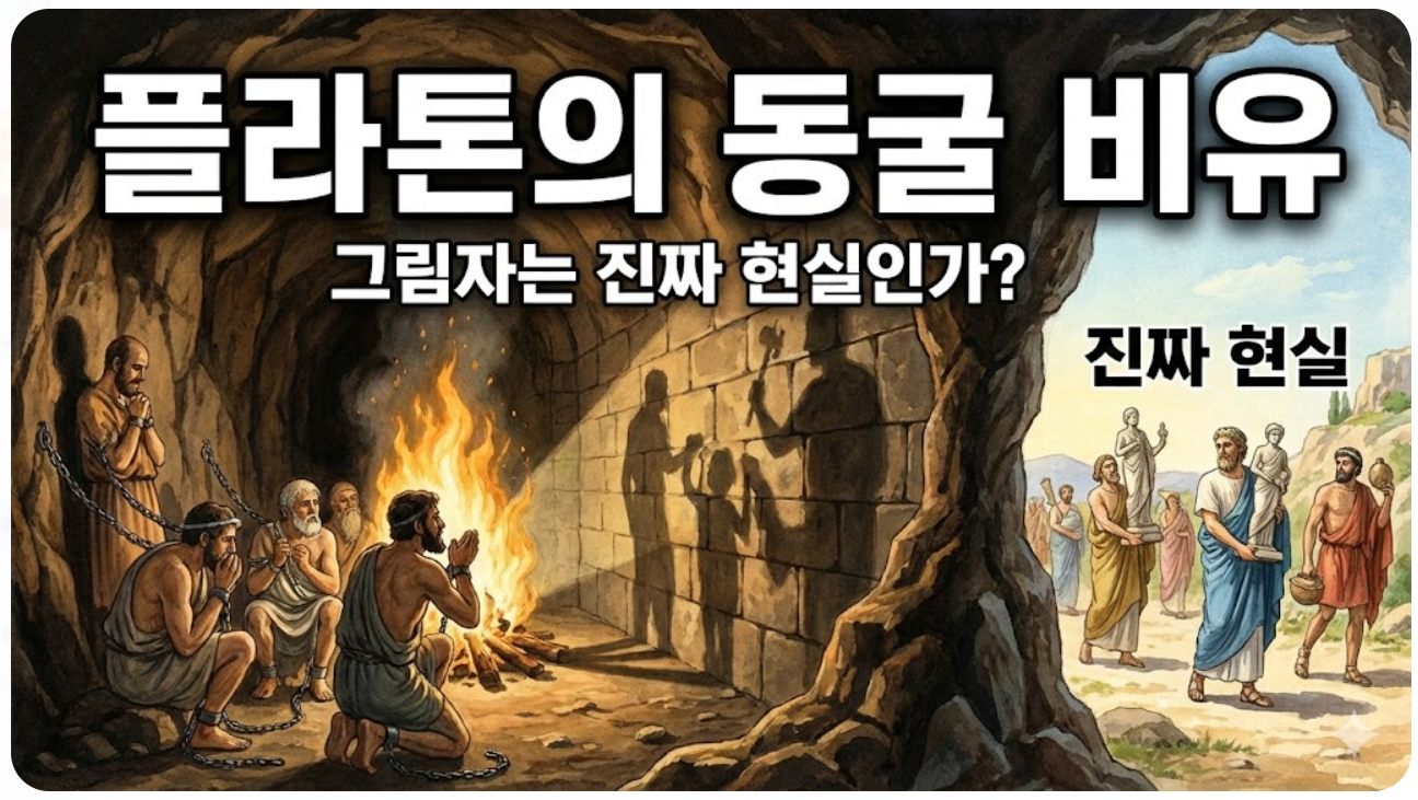 플라톤의 동굴 비유: 동굴 안 그림자만 보고 평생을 산 사람에게 그림자는 진짜 현실인가?