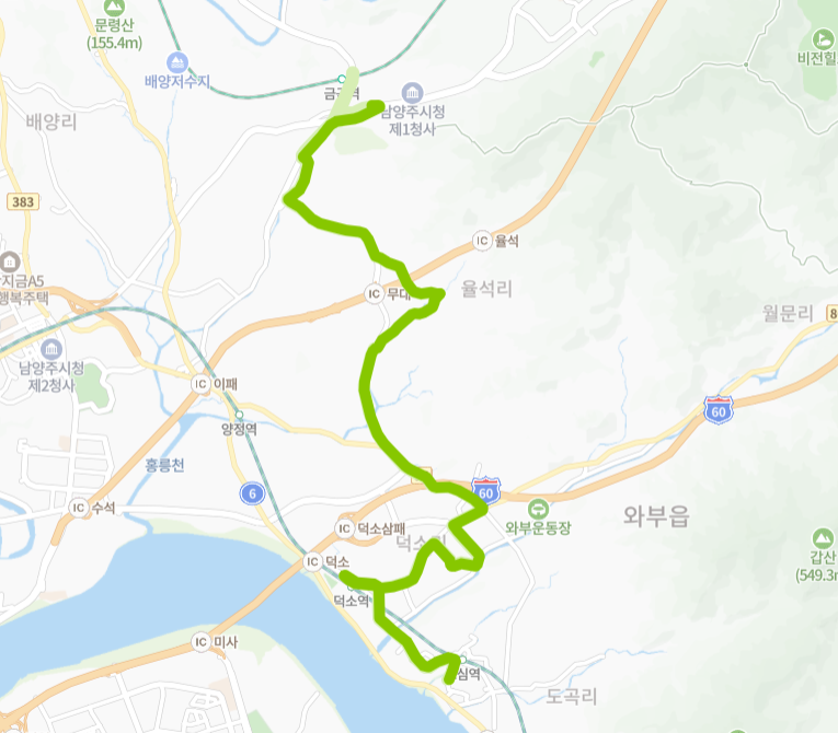 남양주-땡큐88-1번-버스-노선-지도