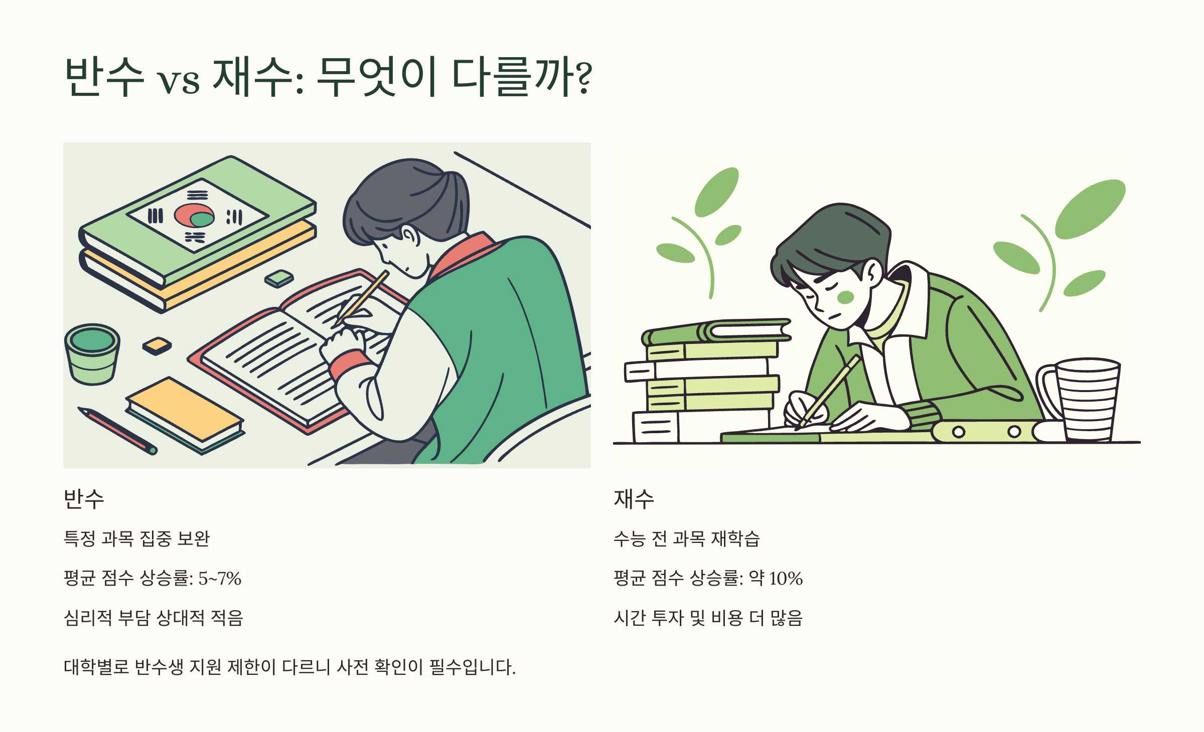 반수와 재수, 뭐가 다를까?