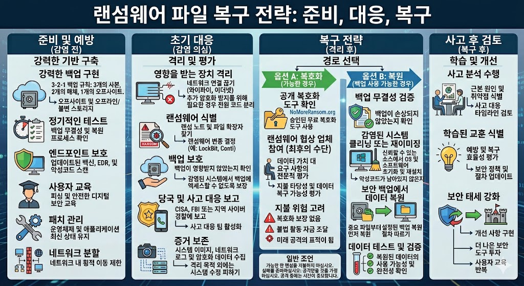 랜섬웨어 감염 시 파일 복구 전략
