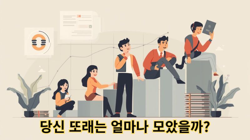 연령별 자산을 비교하는 그래프형 재테크 이미지