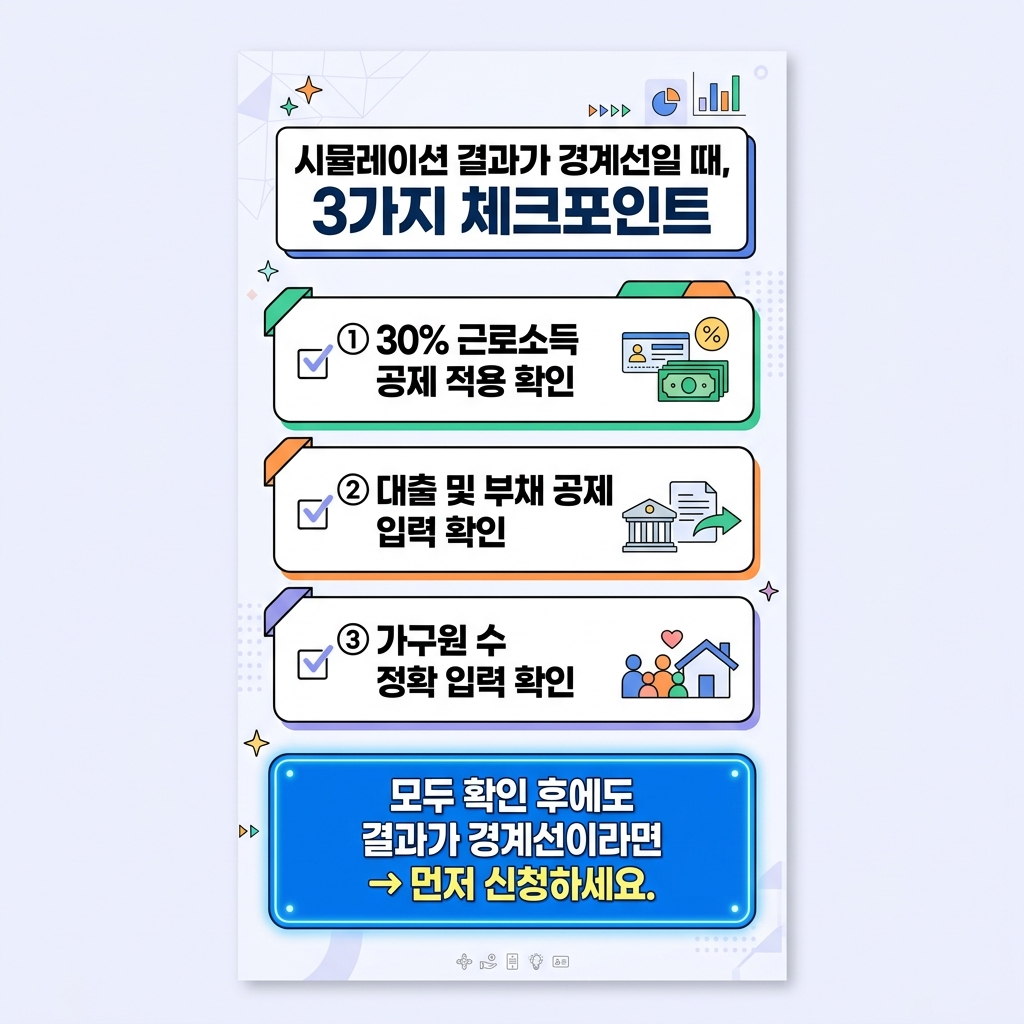 교육급여 모의계산 경계선 체크 포인트 카드뉴스