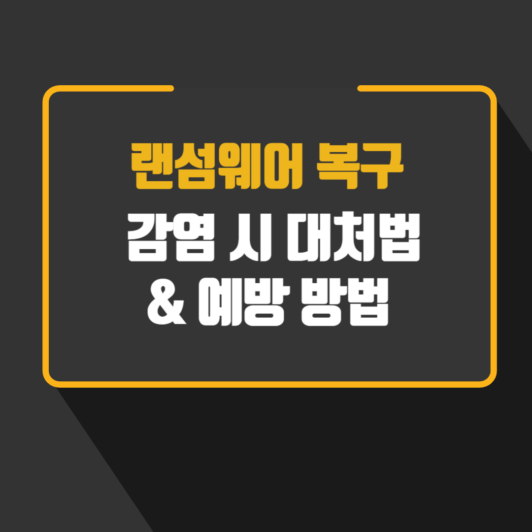 랜섬웨어 복구 가이드: 감염 시 대처법 &amp; 예방 방법