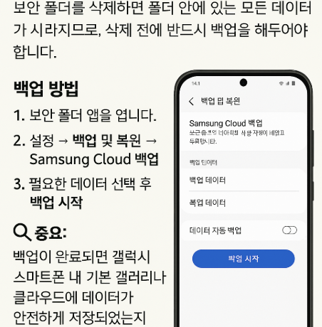 보안 폴더 삭제 전 확인 사항