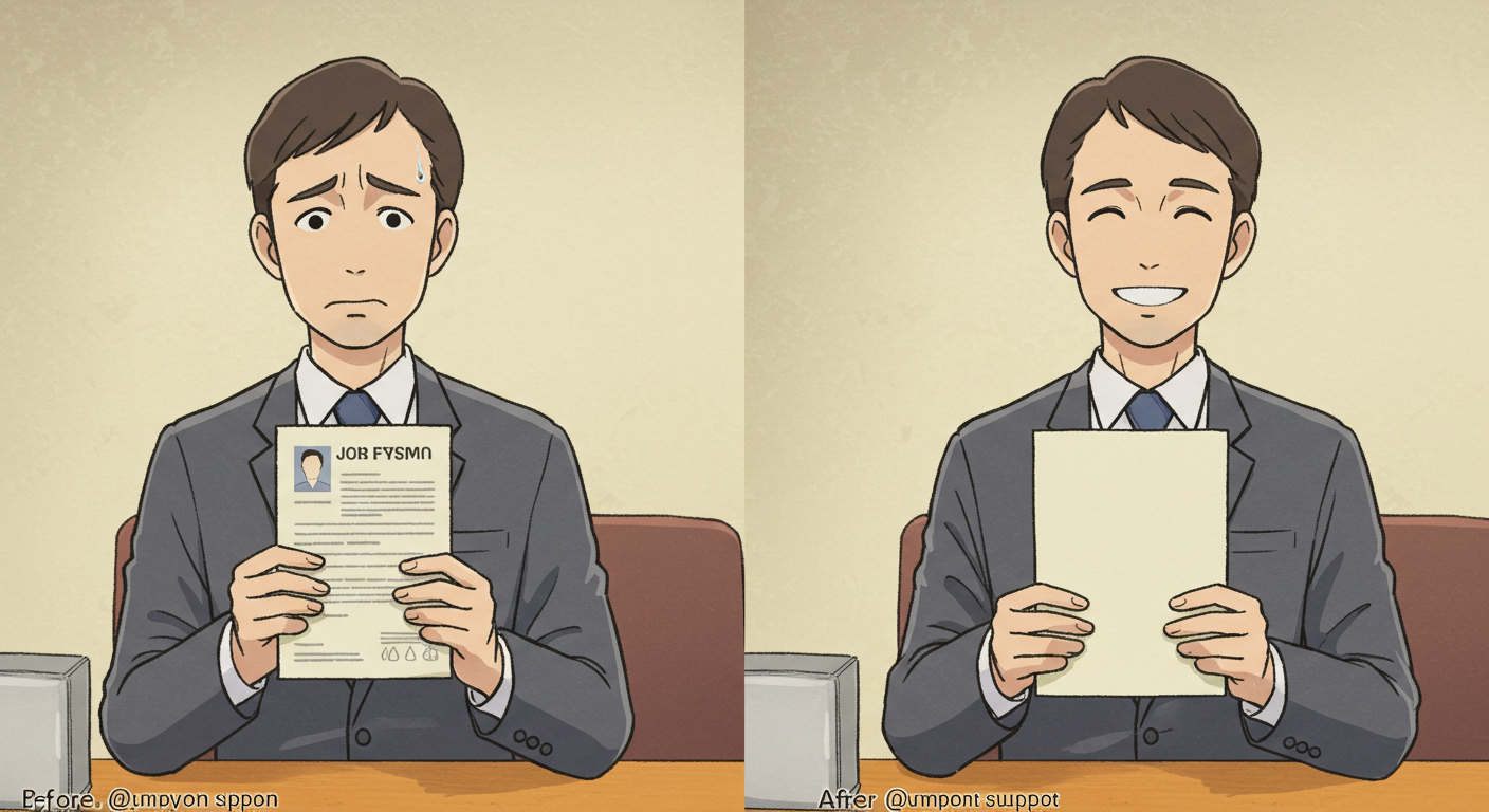 국민취업지원제도 전과 후를 비교한 모습