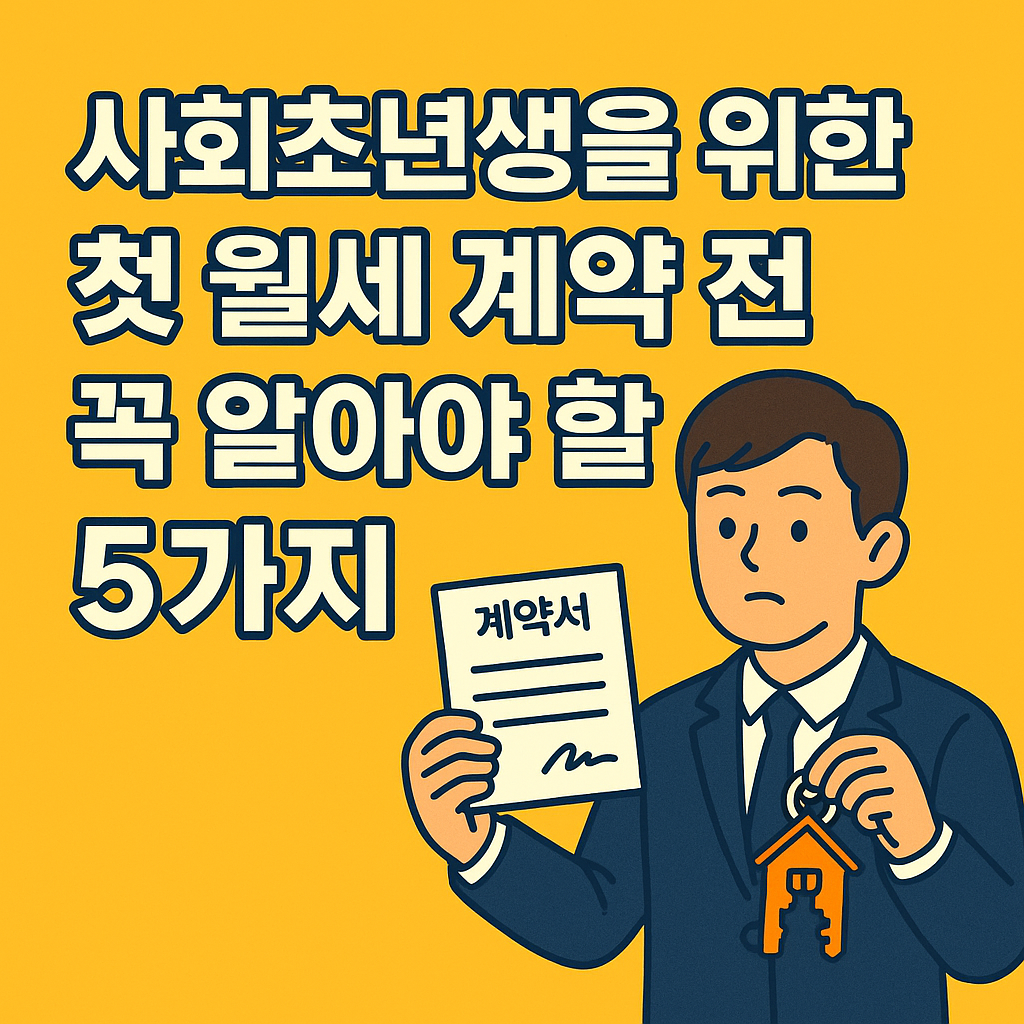 사회초년생을 위한 첫 월세 계약 전 꼭 알아야 할 5가지